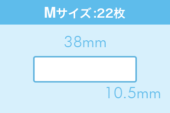 Mサイズ:38mm×10.5mm