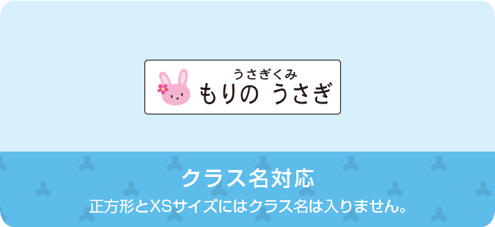 クラス名対応　一部商品で はお名前の上にクラス名をお入れすることができます。